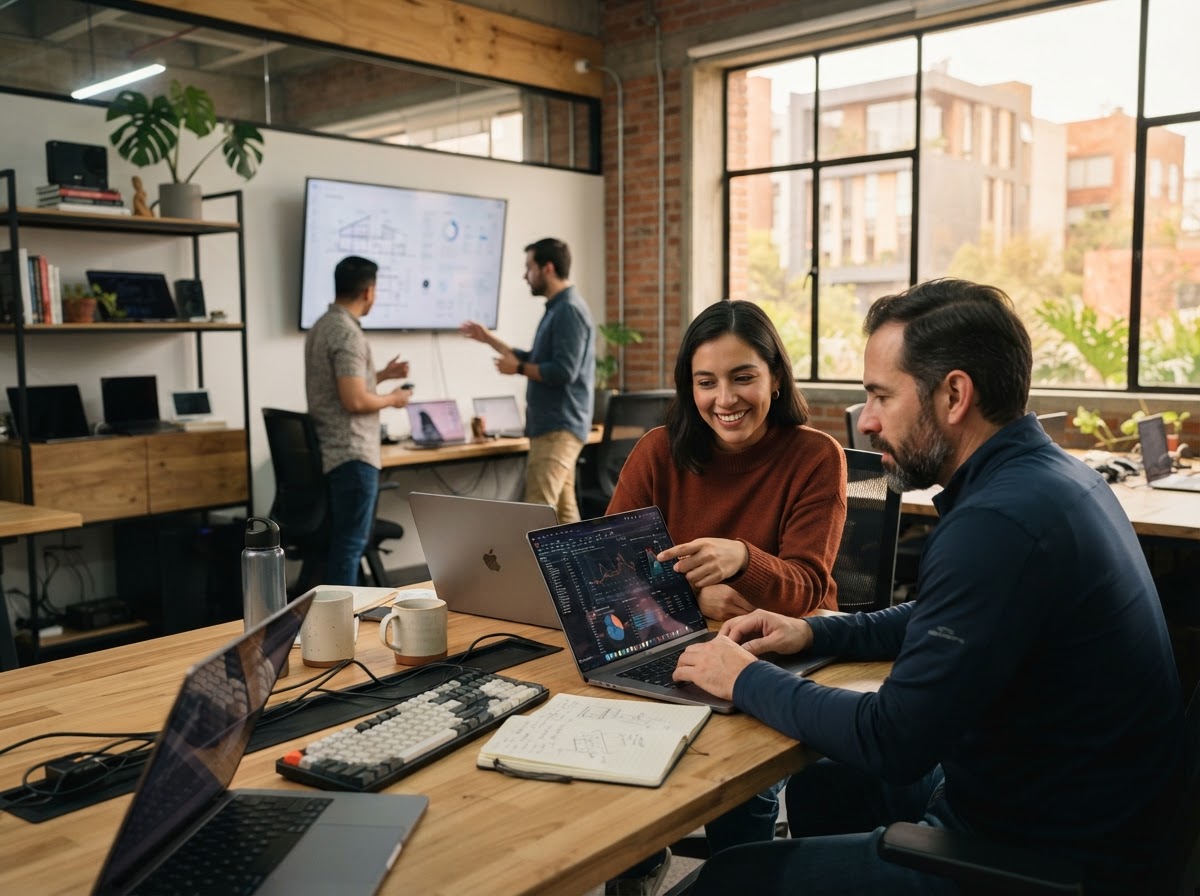 Morvalda Xentrix: equipo analizando paneles de datos financieros en una sesión de trabajo